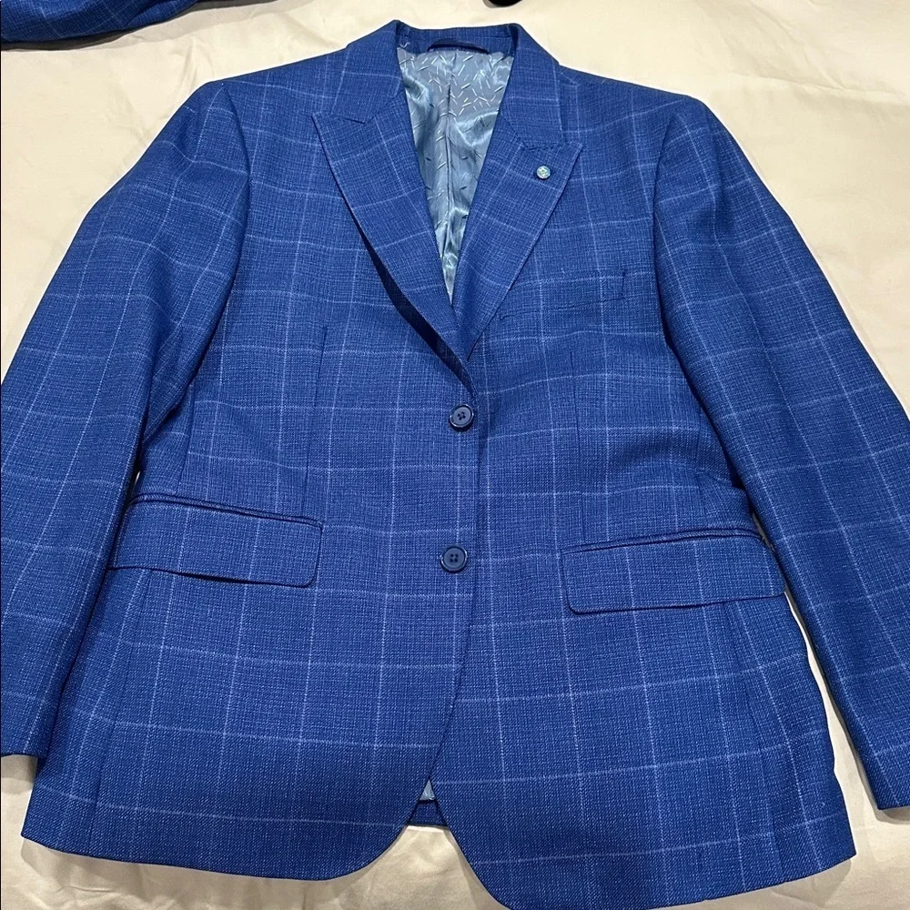 Antonio Cardinni Blue Checkered Suit
